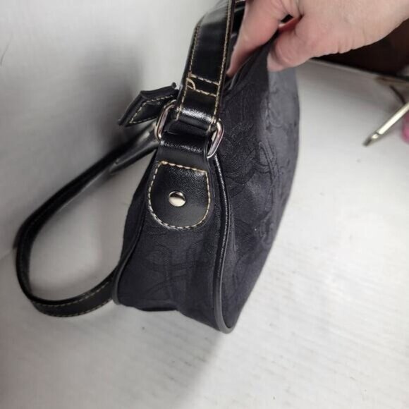 Treviso Black Crossbody Woven Bag with Front & Back Pockets - Picture 4 of 7